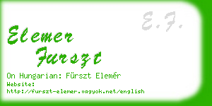 elemer furszt business card