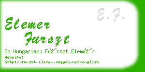 elemer furszt business card